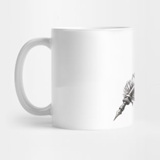 An Illustration of an Old Quill Pen Mug